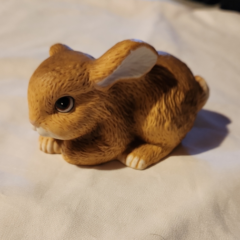 Homco Tan and White Rabbit Figurine